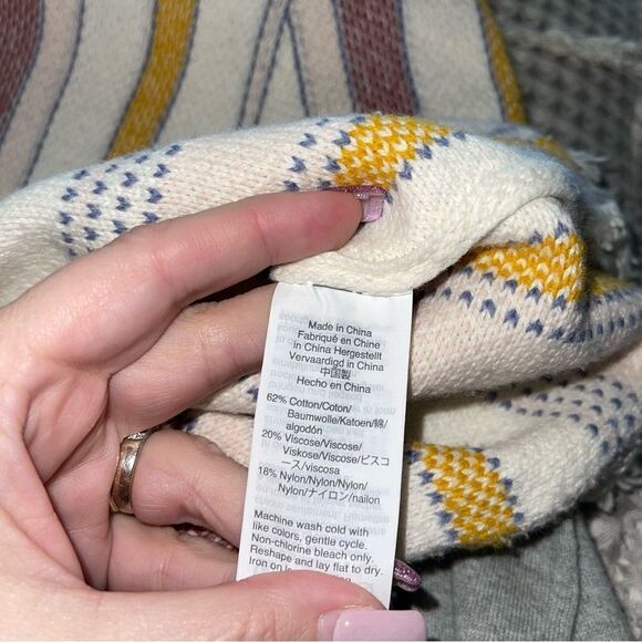 Madewell Blakley Stripe Sweater Tee Top Fringe Size XS - Picture 3 of 3